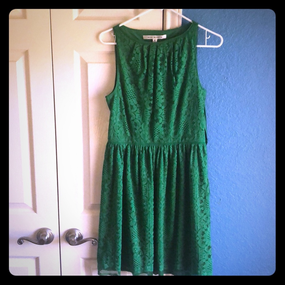 Green Lace Fit & Flare dress from Max Studio